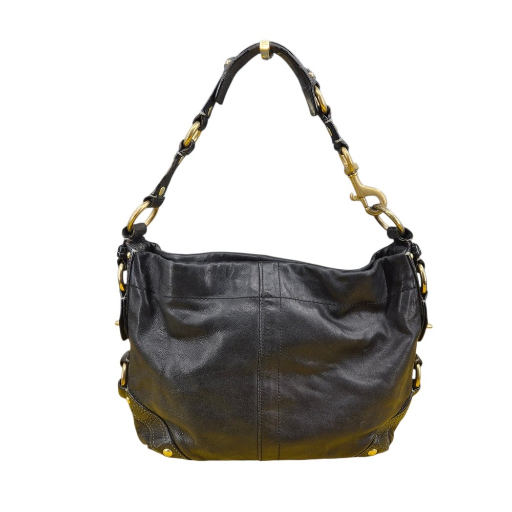 Coach Hobo Black Leather Shoulder Bag 10915 Brass Hardware